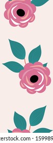 Vertical seamless boarder with pink rose, perfect to use on the web or in print