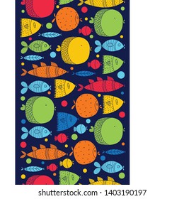 Vertical seamless border with the fishes.