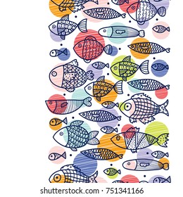 Vertical seamless border with the fishes.