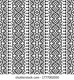 Vertical Seamless ethnic pattern. Traditional tribal pattern in black and white color