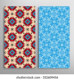 Vertical seamless floral geometric lace patterns set with hand drawn texture for Wedding, Bridal, Valentine's day or Birthday Invitations, fabric or paper print. Vector collection
