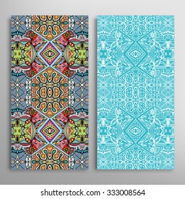 Vertical seamless floral geometric lace patterns set with hand drawn texture for Wedding, Bridal, Valentine's day or Birthday Invitations, fabric or paper print. Vector collection