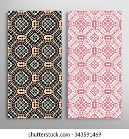 Vertical seamless floral geometric lace patterns set with hand drawn texture for Wedding, Bridal, Valentine's day or Birthday Invitations, fabric or paper print. Vector collection