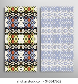 Vertical seamless floral geometric lace patterns set with hand drawn texture for Wedding, Bridal, Valentine's day or Birthday Invitations, fabric or paper print. Vector collection
