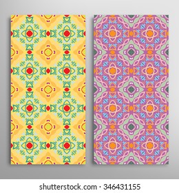 Vertical seamless floral geometric lace patterns set with hand drawn texture for Wedding, Bridal, Valentine's day or Birthday Invitations, fabric or paper print. Vector collection