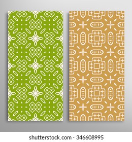Vertical seamless floral geometric lace patterns set with hand drawn texture for Wedding, Bridal, Valentine's day or Birthday Invitations, fabric or paper print. Vector collection