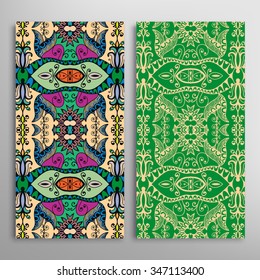 Vertical seamless floral geometric lace patterns set with hand drawn texture for Wedding, Bridal, Valentine's day or Birthday Invitations, fabric or paper print. Vector collection