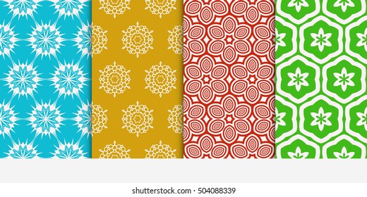 Vertical seamless floral geometric patterns set. Texture for holiday cards, Valentines day, wedding invitations, design wallpaper, pattern fills, web page, banner, flyer. Vector illustration.