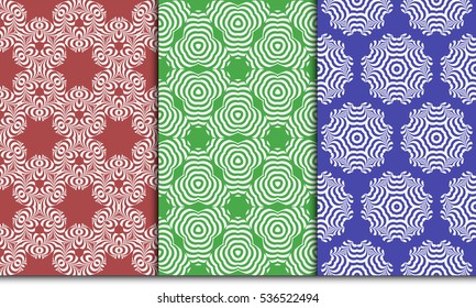 Vertical seamless floral geometric patterns set. Texture for holiday cards, Valentines day, wedding invitations, design wallpaper, pattern fills, web page, banner, flyer. Vector illustration.
