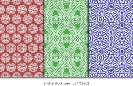 Vertical seamless floral geometric patterns set. Texture for holiday cards, Valentines day, wedding invitations, design wallpaper, pattern fills, web page, banner, flyer. Vector illustration.