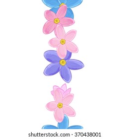 Vertical seamless floral line