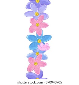 Vertical seamless floral line