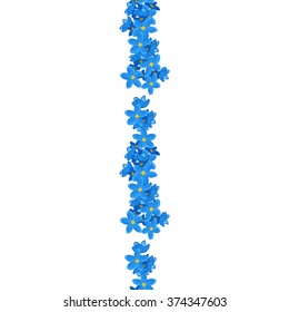 Vertical seamless floral line with small withforget-me-not flowers
