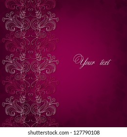 Vertical seamless floral vignette