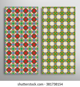 Vertical seamless geometric patterns collection with repeating texture for Wedding, Bridal, Valentine's day, greeting cards or Birthday Invitations, fabric or paper print. 