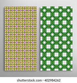 Vertical seamless geometric patterns collection with repeating texture for Wedding, Bridal, Valentine's day, greeting cards or Birthday Invitations, fabric or paper print. 