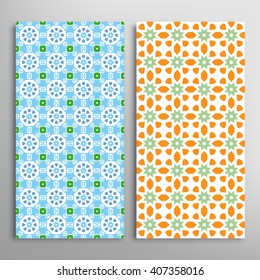 Vertical seamless geometric patterns collection with repeating texture for Wedding, Bridal, Valentine's day, greeting cards or Birthday Invitations, fabric or paper print. 
