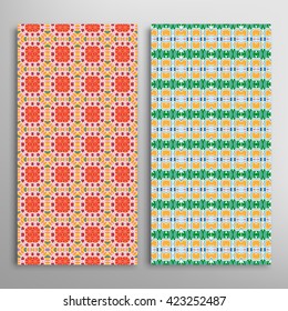 Vertical seamless geometric patterns collection with repeating texture for Wedding, Bridal, Valentine's day, greeting cards or Birthday Invitations, fabric or paper print. 