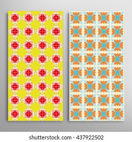 Vertical seamless geometric patterns collection with repeating texture for Wedding, Bridal, Valentine's day, greeting cards or Birthday Invitations, fabric or paper print.
