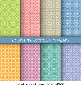 Vertical seamless line patterns set, geometric texture for Wedding, Bridal, Valentine's day, greeting cards or Birthday Invitations. Decorative seamless backgrounds, tribal ethnic ornament