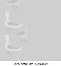 Vertical seamless pattern, halftone, birds.