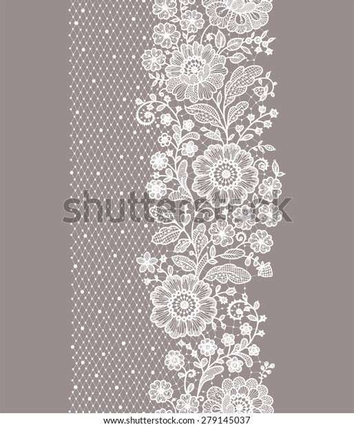 Vertical Seamless Pattern Lace Stock Vector (Royalty Free) 279145037