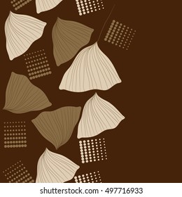 Vertical seamless pattern of  leaves, halftone.