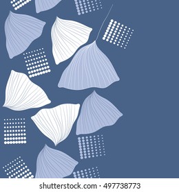 Vertical seamless pattern of  leaves, halftone.