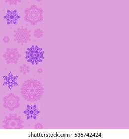 Vertical seamless pattern on neutral background. Vector illustration with place for your text. Arab, Asian, ottoman motifs. Simple snowflakes seamless pattern, floral elements, decorative ornament.
