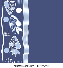 Vertical seamless pattern of strawberry, striped,  halftone.