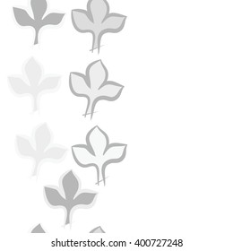 Vertical seamless  pattern of stylized  floral motif,gothic lily,leaves,copy space. Hand drawn.