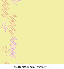 Vertical seamless  pattern of zodiac  motif, zigzags,aquarius, capricorn, copy space. Hand drawn.