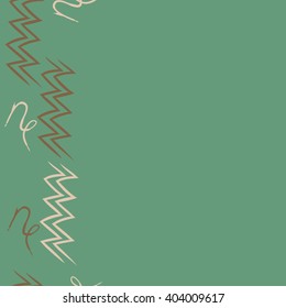 Vertical seamless  pattern of zodiac  motif, zigzags,aquarius, capricorn, copy space. Hand drawn.