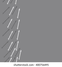 Vertical seamless  pattern of zodiac motif,sagittarius,copy space. Hand drawn.