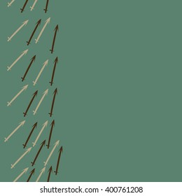 Vertical seamless  pattern of zodiac motif,sagittarius,copy space. Hand drawn.