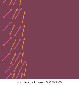 Vertical seamless  pattern of zodiac motif,sagittarius,copy space. Hand drawn.