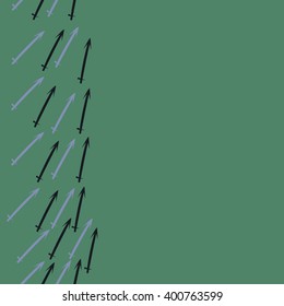 Vertical seamless  pattern of zodiac motif,sagittarius,copy space. Hand drawn.