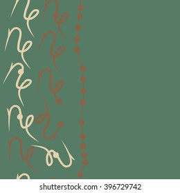 Vertical seamless  pattern of zodiac signs motif,capricorns,  hole, stripes, copy space. Hand drawn.
