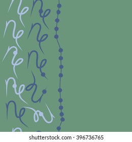Vertical seamless  pattern of zodiac signs motif,capricorns,  hole, stripes, copy space. Hand drawn.