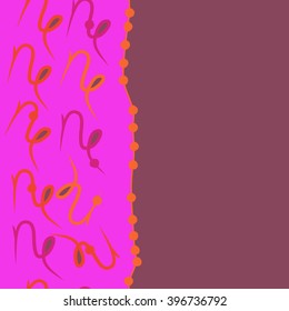 Vertical seamless  pattern of zodiac signs motif,capricorns,  hole, stripes, copy space. Hand drawn.