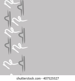Vertical seamless   pattern of zodiac signs, doodles, libra, capricorn,object, copy space. Hand drawn.