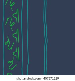 Vertical seamless   pattern of zodiac signs, doodles, libra, capricorn,object, stripes, copy space. Hand drawn.