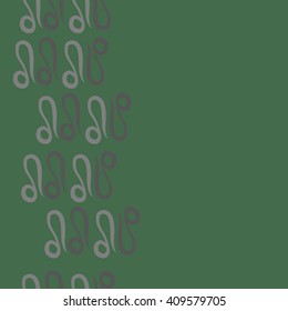 Vertical seamless   pattern of zodiac signs, doodles,lions,object,  copy space. Hand drawn.