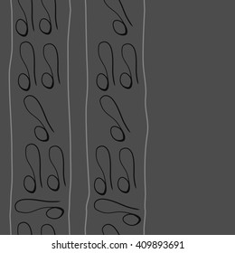 Vertical seamless   pattern of zodiac signs, doodles,lions,object, stripes,  copy space. Hand drawn.