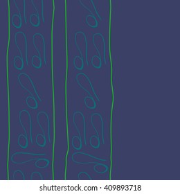 Vertical seamless   pattern of zodiac signs, doodles,lions,object, stripes,  copy space. Hand drawn.