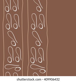 Vertical seamless   pattern of zodiac signs, doodles,lions,object, stripes,  copy space. Hand drawn.