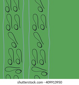 Vertical seamless   pattern of zodiac signs, doodles,lions,object, stripes,  copy space. Hand drawn.