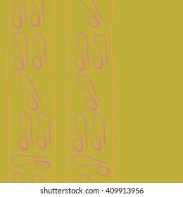 Vertical seamless   pattern of zodiac signs, doodles,lions,object, stripes,  copy space. Hand drawn.