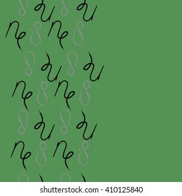 Vertical seamless   pattern of zodiac signs, doodles,lions, capricorn,object,  copy space. Hand drawn.