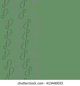 Vertical  seamless  pattern of zodiac signs, doodles, object, scorpio,lions, copy space. Hand drawn.